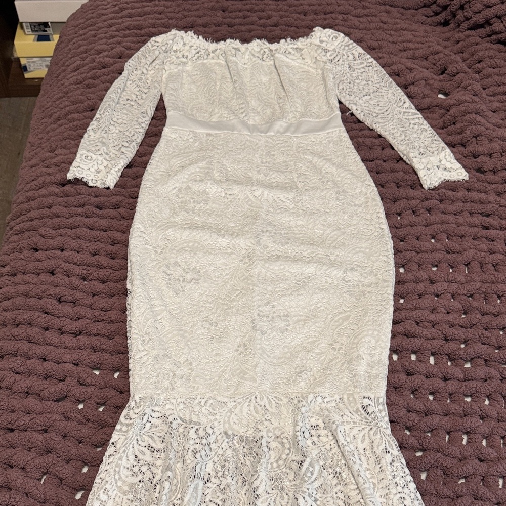 Bridal Dress Casual Elegant Lace Off-Shoulder